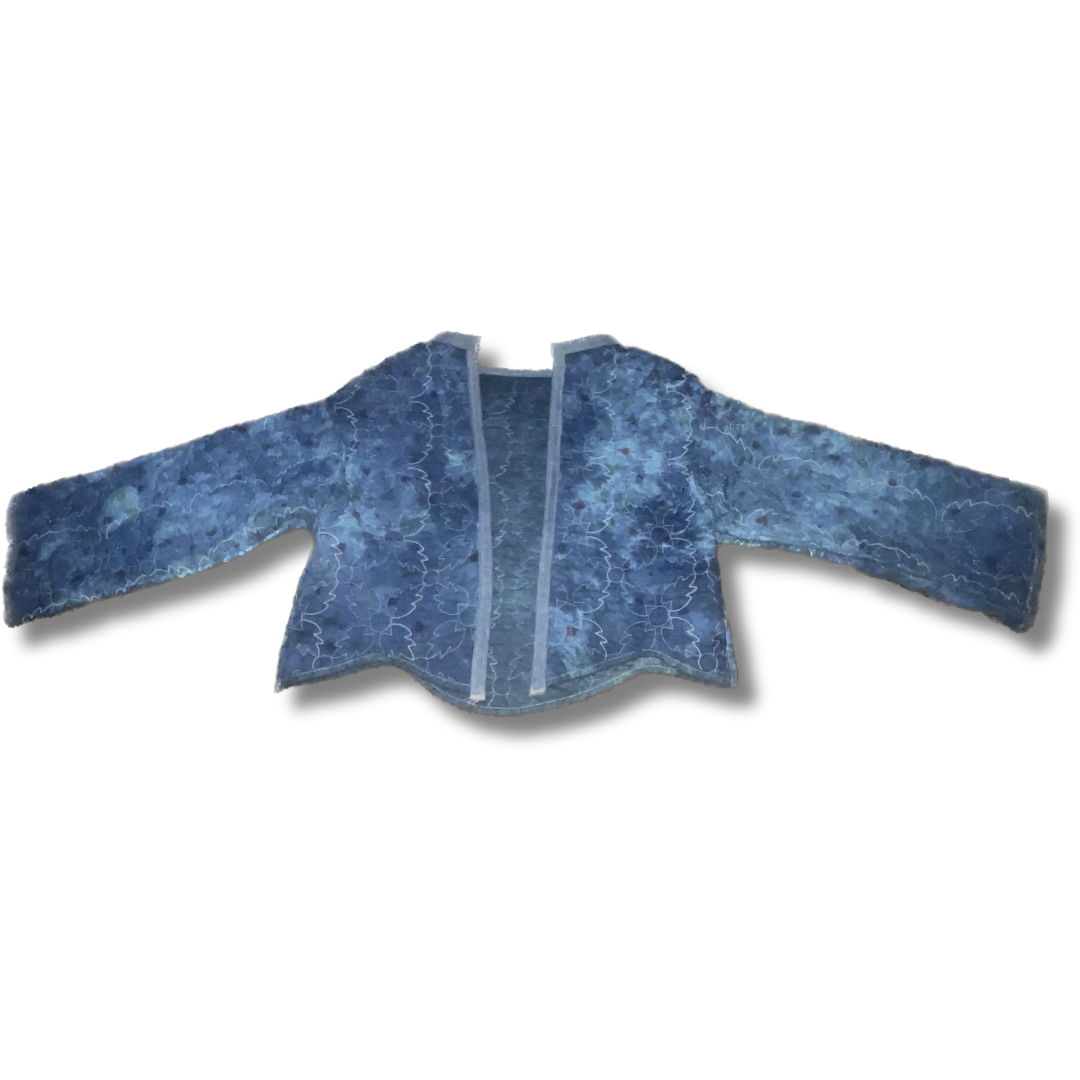 Quilted Hand-Dyed Cardigan