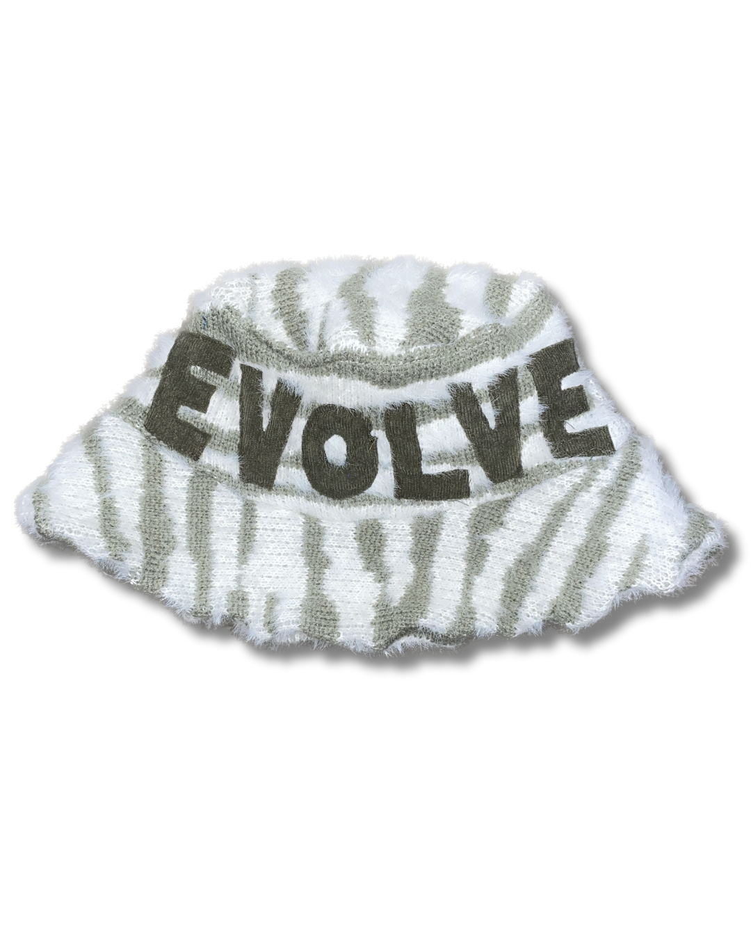 Fuzzy Zebra Sweater Hat