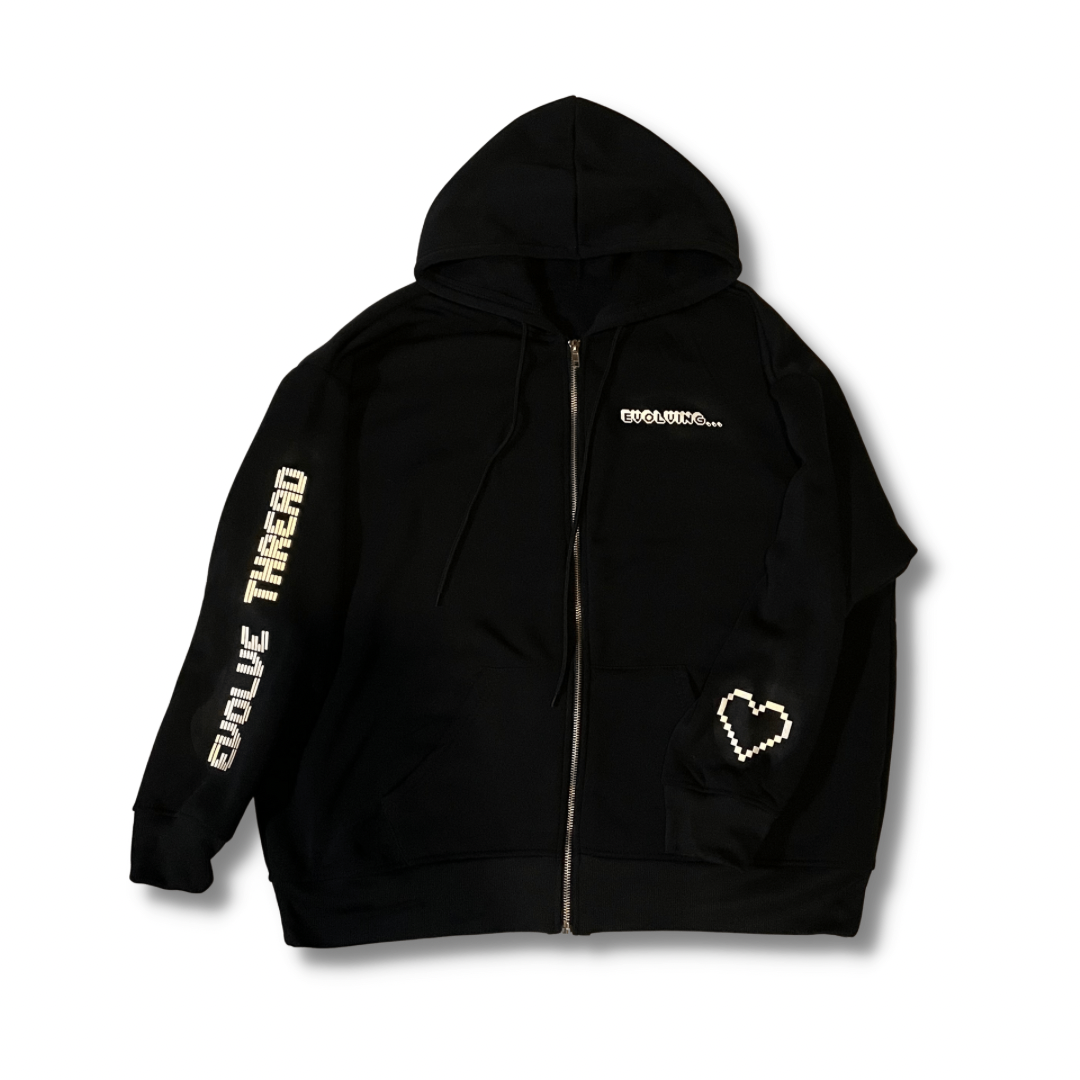 Heart on my Sleeve Zip - black